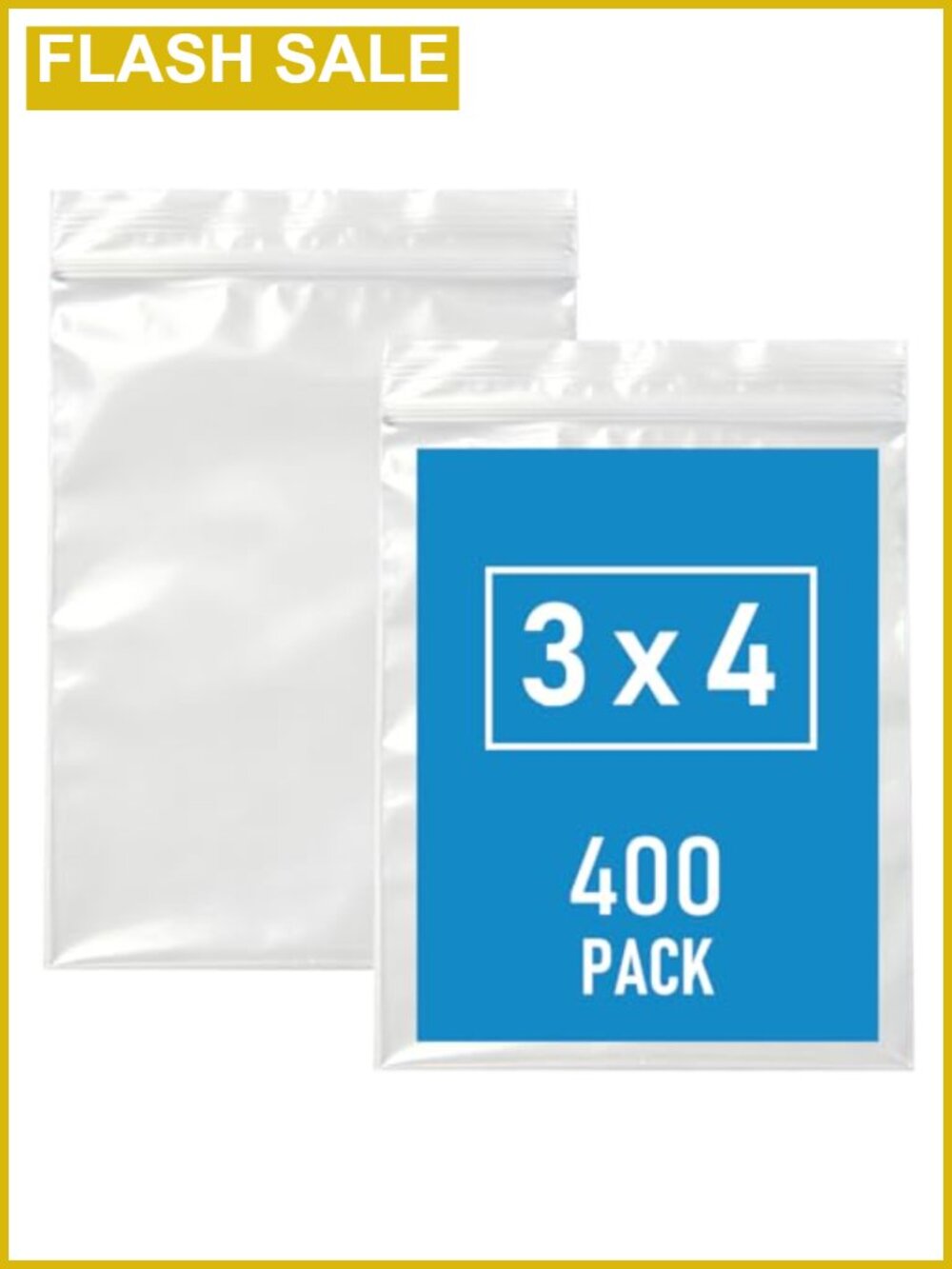 400 Pcs 3x4 Clear Zipper Bags with Labels, Food Grade Plastic Baggies for